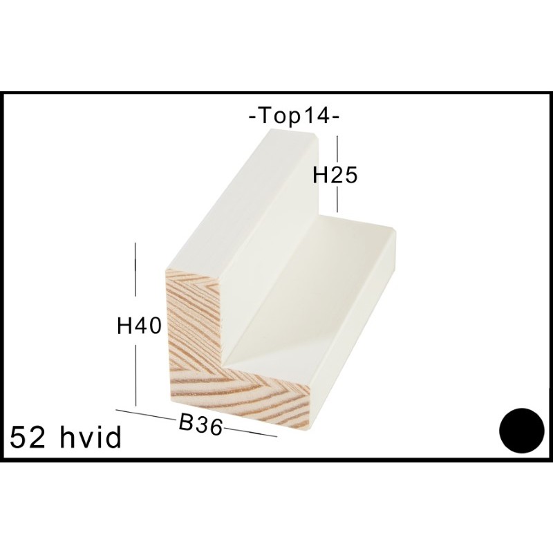 SVÆVERAMME NR. 52 HVID M/STRUKTUR