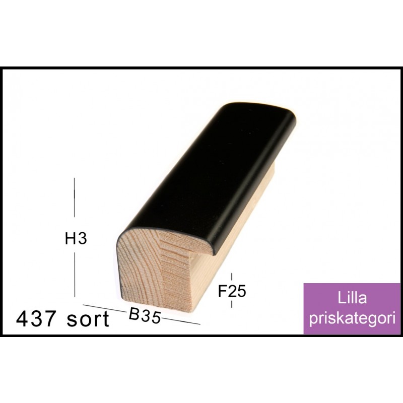 SPEJL I RAMME NR. 437 SORT