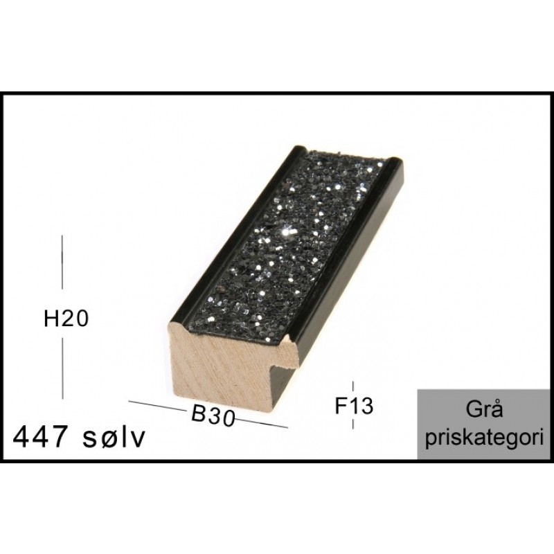 Fotoramme Nr.  447 Sølv M/Glimmer Special Størrelse