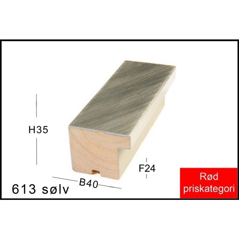 Fotoramme Nr.  613 Krydsrevet Sølv Special Størrelse