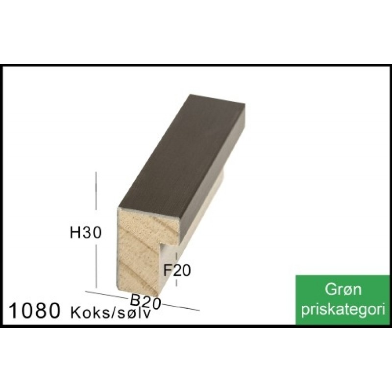Fotoramme Nr. 1080 Koks/sølv