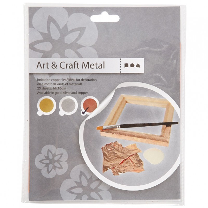 Bladmetal - Kobber 16x16 cm 25ark.