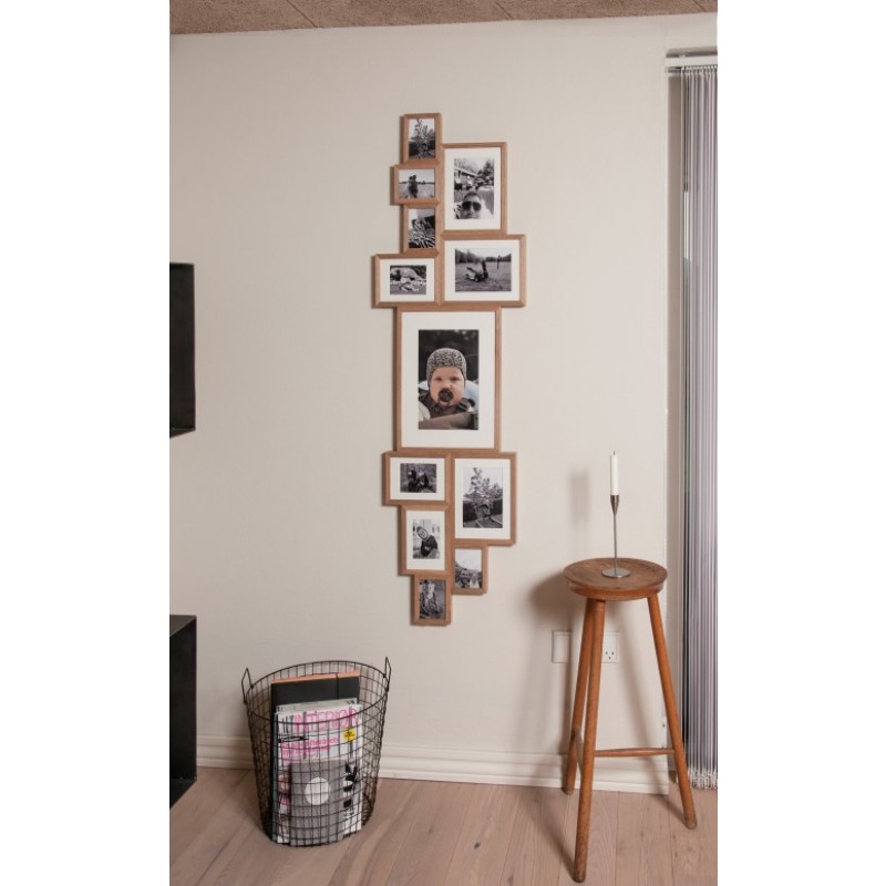 Collage rammer i Egetræ  (12 rammer)