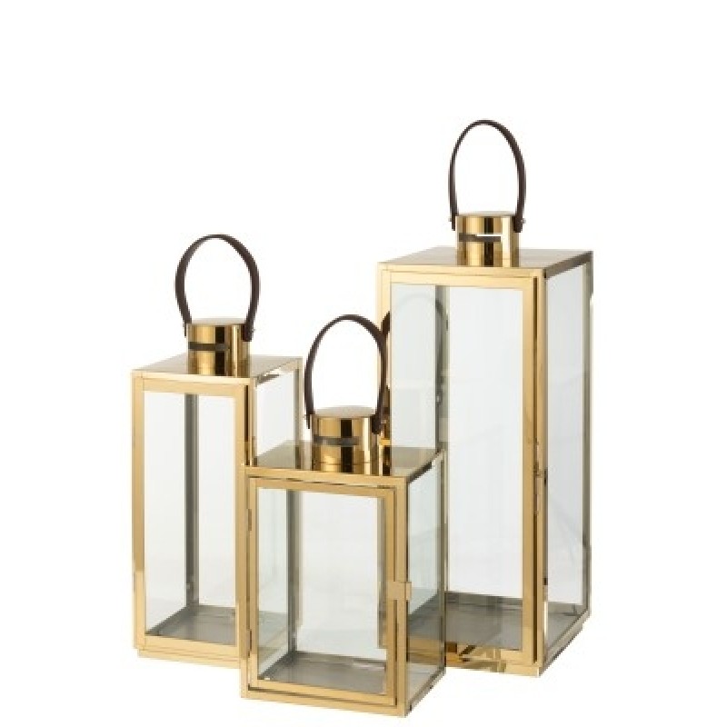 LANTERN SQUARE METAL/GL GOLD