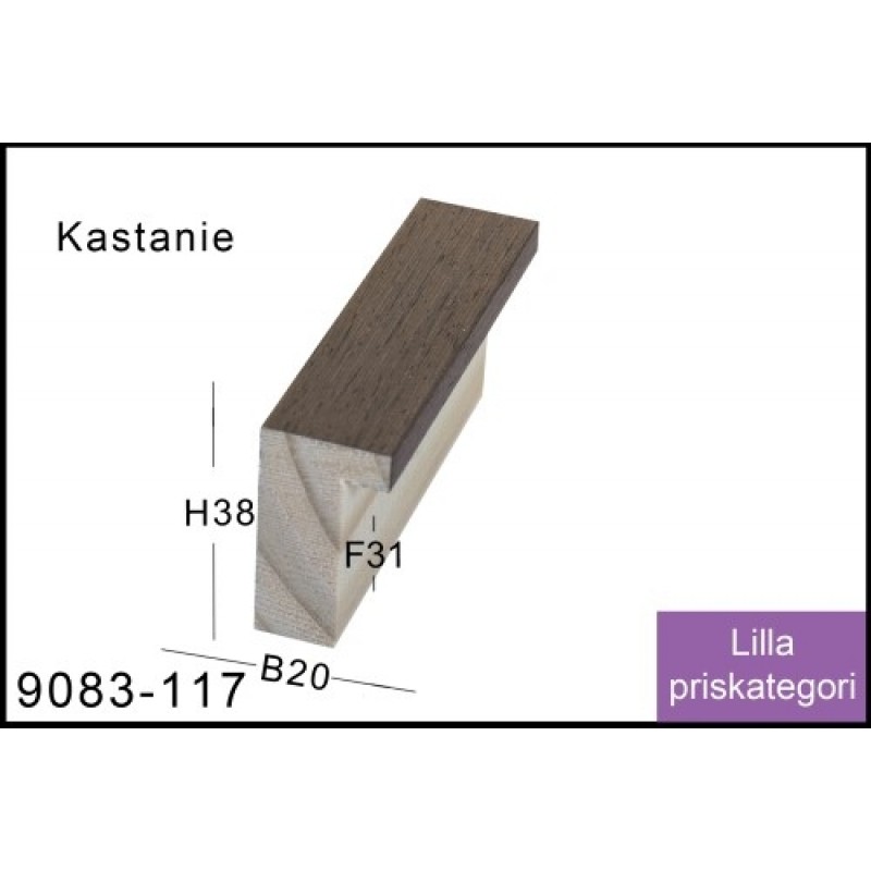Ramme til maleri 9083-117 Kastanie