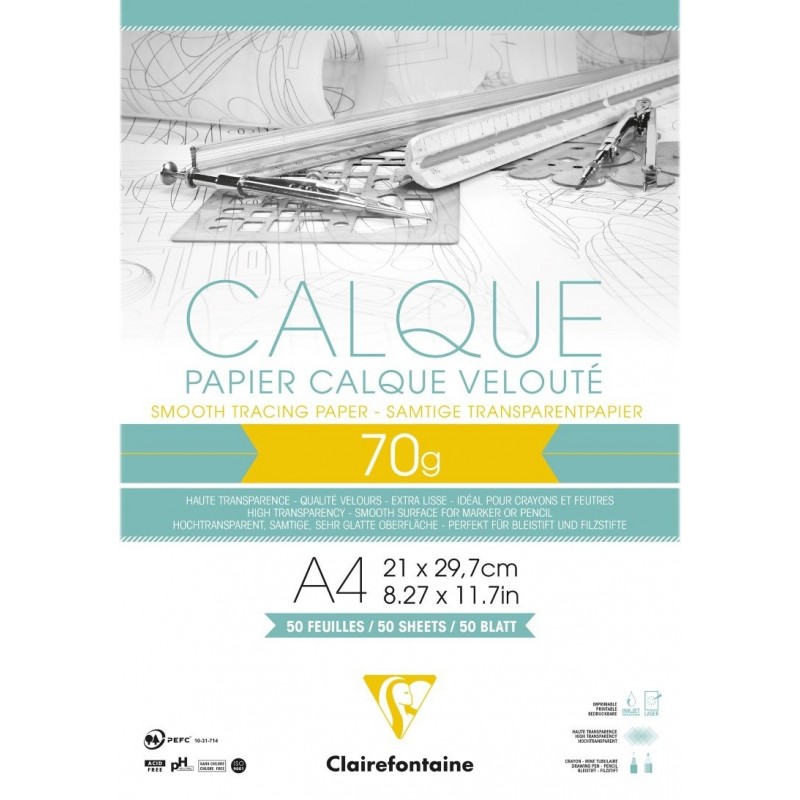 Papier calque velouté a4