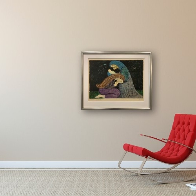 Heerup Litografi - "historien om en moder" (Signeret ) 