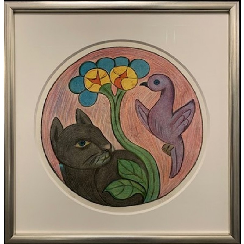 HeerupLitografikattenfuglenSigneretNummeretHC6890-038