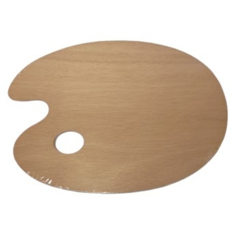 Malerpalet i træ Oval