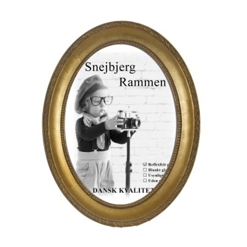 OVAL TRÆRAMME KM 14 GULD