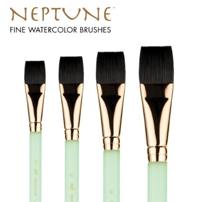 Princeton Neptune Synthetic Short Handle Aquarelle Flat