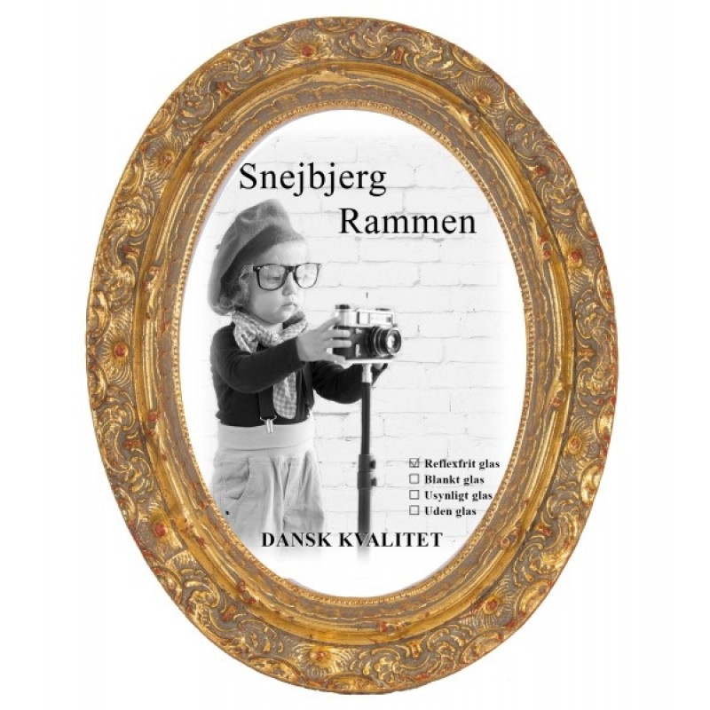 OVAL TRÆRAMME OR 30 GULD
