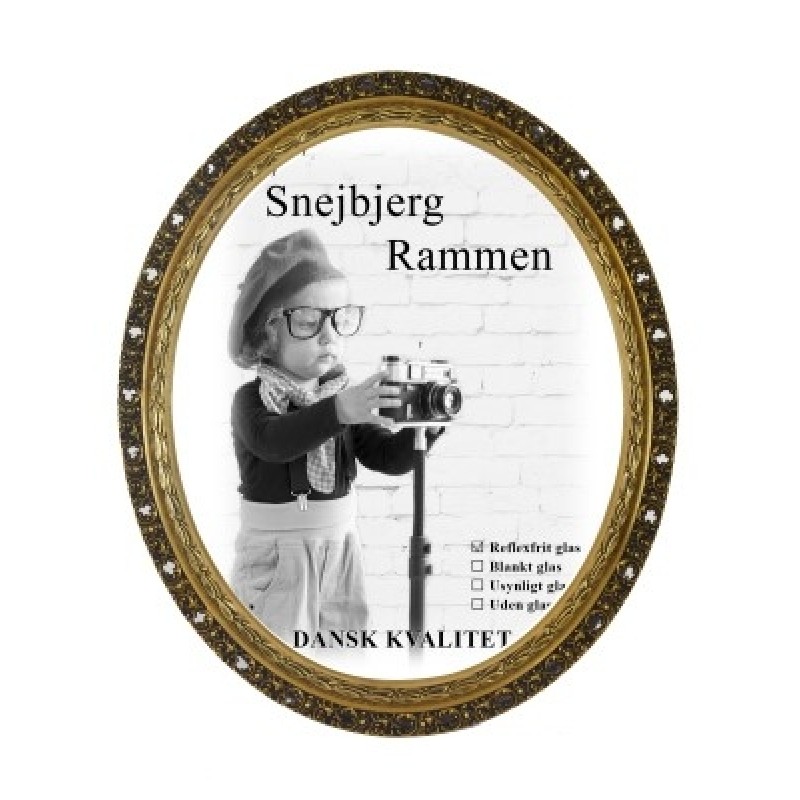 OVAL TRÆRAMME GULD - OR 60