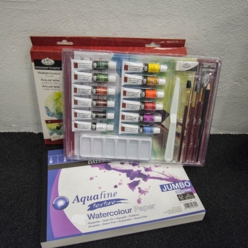 Startpakke akvarel m/50 ark akvarelpapir