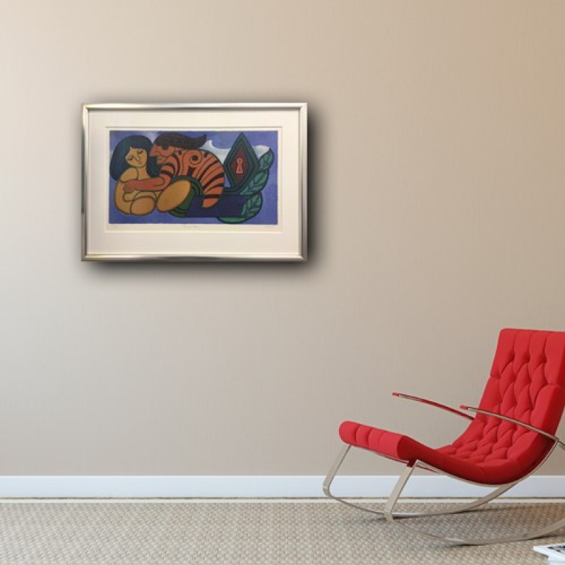 Heerup Litografi - 'Pigen og hvepsen' (Signeret og nummereret 175/500) 