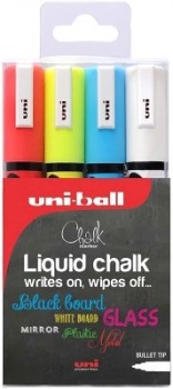 Uni ChalkMarker Sæt 4 stk