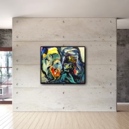 Per Eli maleri - Maleri af Per Eli 80x100 i sølv svæveramme.