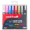Uni Liquid ChalkMarker Sæt 8 stk  Writes on, Wipes off...