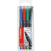 Stabilo Permanent Fine 0,7mm 4 stk/pk